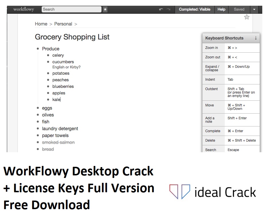 WorkFlowy Desktop Crack Download