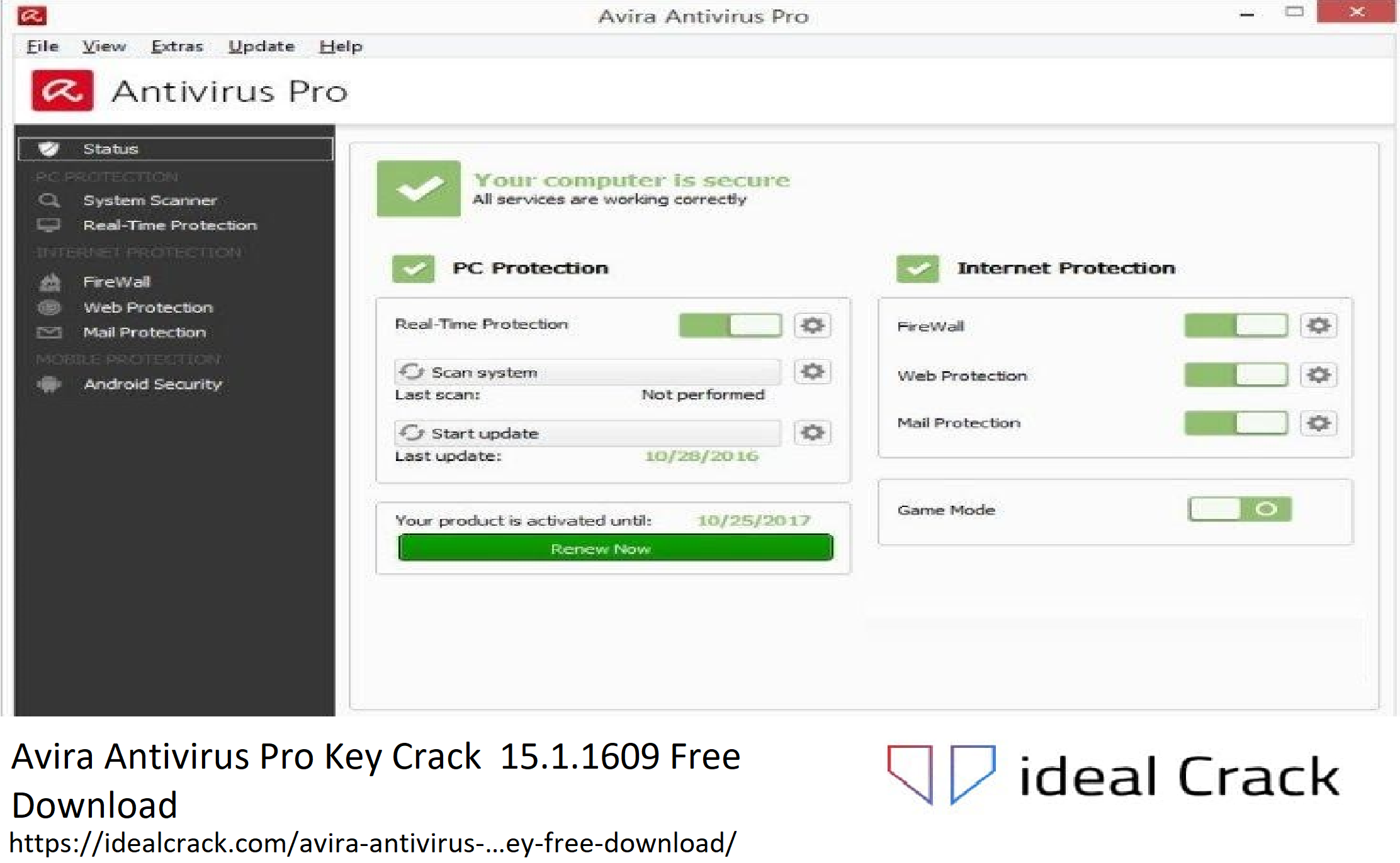 Avira Antivirus Pro Key Crack  15.1.1609 Free Download